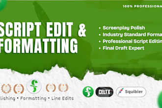 professionally rush format your script in final draft