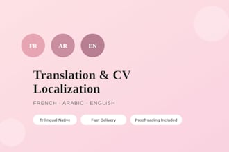 professionally translate and proofread fr ar en documents
