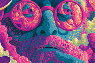 create colorful psychedelic and trippy style illustration