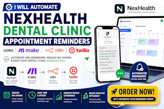 automate nexhealth dental clinic appointment reminders using make n8n twilio