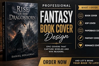 design book cover, fantasy book cover, ebook cover, fantasy book, cover design