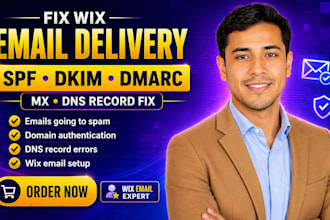 fix wix email deliverability and setup spf dkim dmarc mx dns record