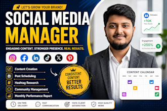 manage your social media accounts with engaging content and scheduling