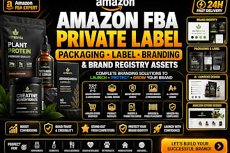 design amazon fba private label packaging label branding brand registry asset