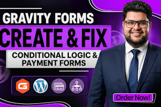create or fix gravity form, wordpress forms, conditional logic and payment forms