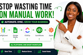 gohighlevel google sheets clickup quickbooks zapier integration automation