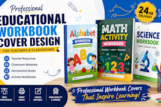 design educational workbook cover for teachers and classroom