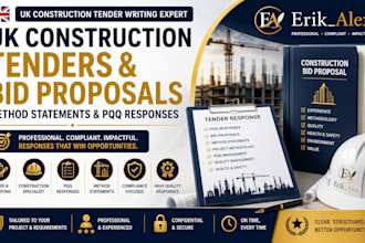 write UK construction tenders, bid proposals, method statements, response