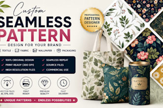design custom seamless patterns for fabric, textile and package
