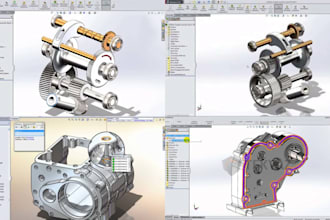 create a mechanical 3d cad machine parts file ready for cnc and 3d printing