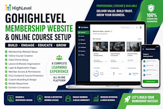design gohighlevel membership website and client portal