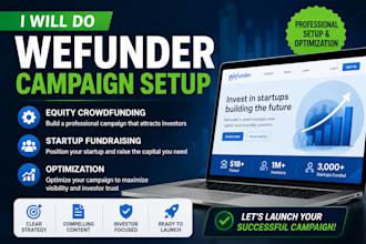 do wefunder campaign setup equity crowdfunding startup fundraising optimazation