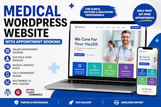 design medical wordpress website with appointment booking for clinic