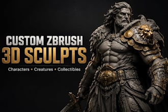 create custom zbrush 3d creature and character sculpts for your project