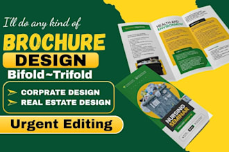 digital canva real estate company trifold booklet brochure design