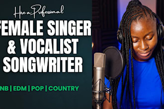 be your female rnb singer and songwriter vocalist for rnb singer, pop singer