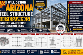 design arizona steel structure shop drawing concrete warehouse construction sets