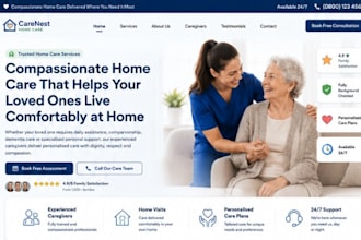 design wix home care website senior care domiciliary care website