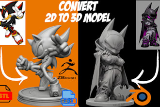 convert 2d to 3d model from image photo logo sketch to stl for 3d printing
