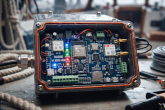 design marine iot pcb with esp32, stm32 and gps integration
