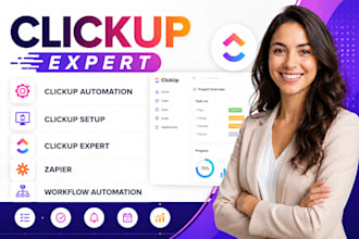 build workflow automation and clickup dashboard as virtual assistant