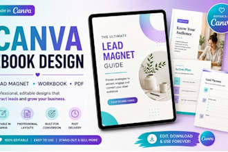 design canva ebook, lead magnet, workbook, and PDF for coaches and businesses