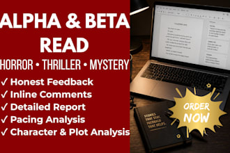 alpha or beta read horror thriller novel cozy mystery comics critique comment