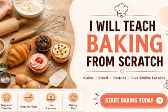 teach you baking from scratch with easy step by step lessons