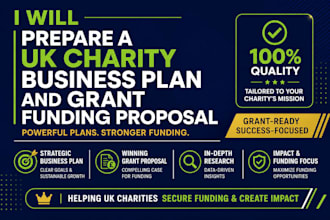 prepare a UK charity business plan and grant funding proposal