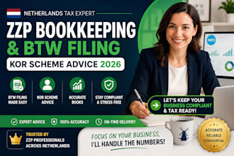 advise on kor scheme and handle all dutch zzp bookkeeping and btw filing in 2026
