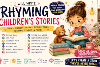 write poem and picture book rhyming children story nursery rhyme kids story book