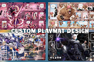 design custom mtg playmat, pokemon, tcg, edh commander, yugioh card game mat art