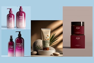 design skincare product labels, cosmetic packaging, jar label for beauty brands