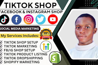 setup tik tok shop, fix tiktok shop for shopify tiktok fb ig dropshipping sales