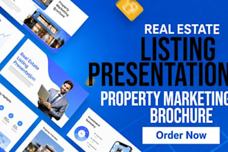 design real estate slides, listing presentation and property marketing brochure