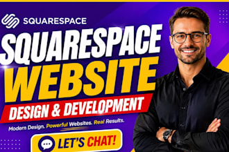 design squarespace website development ecommerce landing page redesign, seo