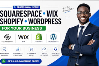 setup squarespace wix shopify wordpress for business