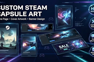 do custom steam capsule art, steam store page graphics, cover artwork and banner