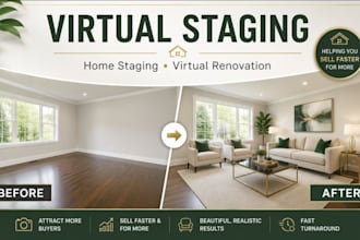 do virtual staging, home staging, virtual renovation and interior rendering