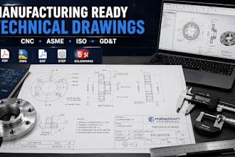 create manufacturing ready technical drawings for cnc machining cad