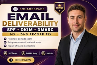 fix squarespace email deliverability spf dkim dmarc  mx dns record