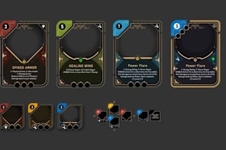 design custom card game, tcg, board game cards and card game artwork