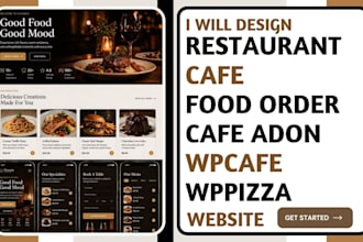 design restaurant cafe website, food order, delivery system wordpress website