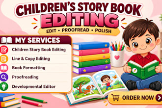 proofread edit children story book format kids picture book children book editor