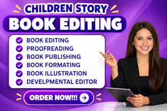 proofread edit children story book format kids picture book children book editor