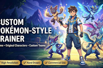 draw your custom pokemon trainer with your team