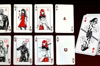 design custom playing cards, poker card, trading card game, 52 card deck