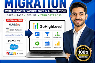 migrate your CRM to gohighlevel with funnels, workflows and automation