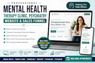 generate mental health therapy clinic psychiatry website and sales funnel