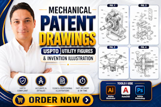 do mechanical patent drawings, uspto utility figures and invention illustration